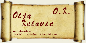 Olja Kelović vizit kartica